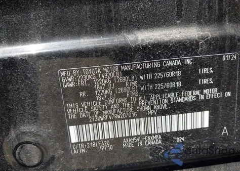 2024 Toyota Rav4 Hybrid Woodland from USA, damaged, VIN 2T3UWRFV7RW207016